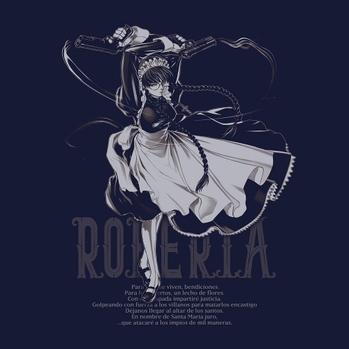 グッズ-Tシャツ】BLACK LAGOON ラブレス家のロベルタ Tシャツ/NAVY-L 