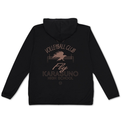【グッズ-ジャンパー・コート】ハイキュー!! 烏野高校排球部 薄手ドライパーカー/BLACK-M