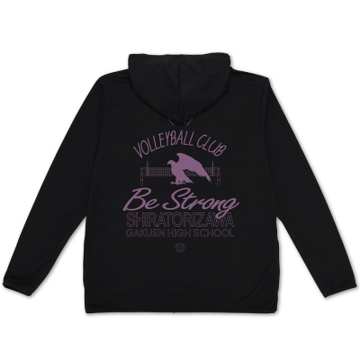 【グッズ-ジャンパー・コート】ハイキュー!! 白鳥沢学園高校バレーボール部 薄手ドライパーカー/BLACK-L
