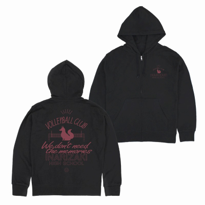 【グッズ-ジャンパー・コート】ハイキュー!! 稲荷崎高校バレーボール部 ジップパーカー/BLACK-M