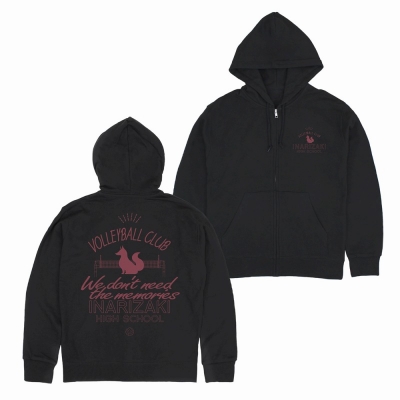 【グッズ-ジャンパー・コート】ハイキュー!! 稲荷崎高校バレーボール部 ジップパーカー/BLACK-L