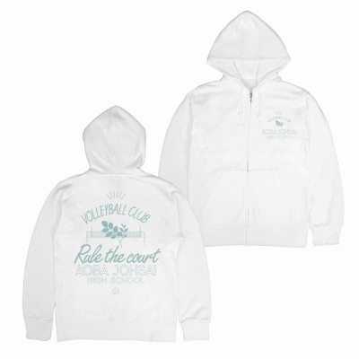 【グッズ-ジャンパー・コート】ハイキュー!! 青葉城西高校バレーボール部 ジップパーカー/WHITE-XL