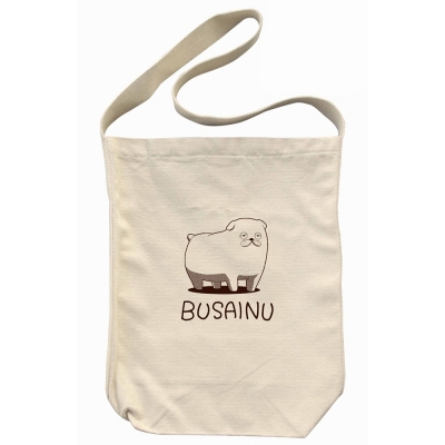 【グッズ-バッグ】デッドデッドデーモンズデデデデデストラクション ブサ犬 ショルダートート/NATURAL