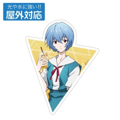【グッズ-ステッカー】EVANGELION 描き下ろし 綾波レイ 屋外対応ステッカー 制服Ver.