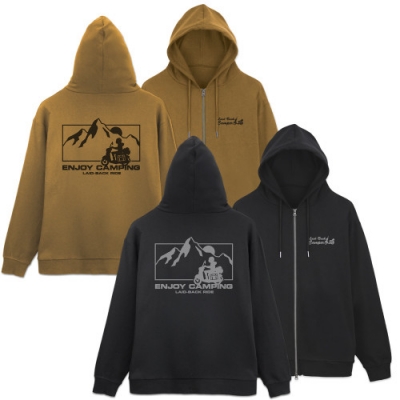 【グッズ-ジャンパー・コート】『ゆるキャン△ SEASON3』 シルエットバイク志摩リン ジップパーカー/COYOTE-XL