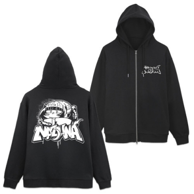 【グッズ-ジャンパー・コート】TVアニメ『よふかしのうた』2期 ナズナ ペイントアート ジップパーカー/BLACK-L