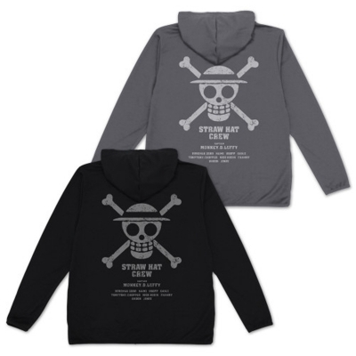 【グッズ-ジャンパー・コート】ワンピース 麦わらの一味 薄手ドライパーカー Ver.2.0/BLACK-XL