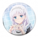 【グッズ-バッチ】TVアニメ『Summer Pockets』 描き下ろし 鳴瀬しろは 65mm缶バッジ ご奉仕メイドVer.の画像