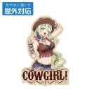 【グッズ-ステッカー】『君のことが大大大大大好きな100人の彼女』 描き下ろし ナディー 屋外対応ステッカー カウガールVer.の画像