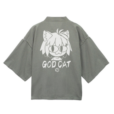 【グッズ-ジャンパー・コート】月姫 -A piece of blue glass moon- ネコアルク 甚平/利休鼠-大(XL~XXL)