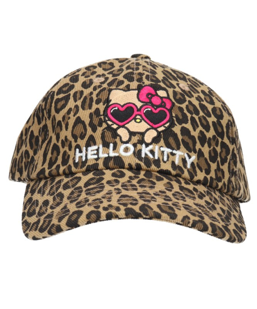 【グッズ-帽子】サンリオキャラクターズ 日焼けHELLO KITTY コットンツイルキャップ LEOPARD(キテイ)