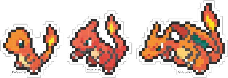 【グッズ-ステッカー】ポケットモンスター モバイルステッカーヒトカゲ&リザード&リザードン