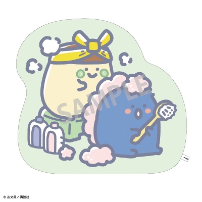 【グッズ-クッション】お文具といっしょ ダイカットクッション プリンさん&名も無き者/バスタイム