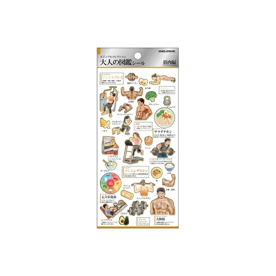 【画材-文房具】ノンキャラオリジナル 大人の図鑑シール 筋肉