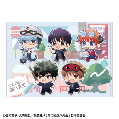 【グッズ-クリアファイル】3年Z組銀八先生 A4シングルクリアファイル_A/登校風景描き起こし