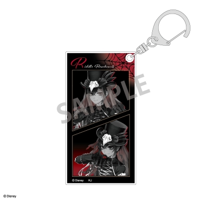 【グッズ-キーホルダー】『ディズニー ツイステッドワンダーランド』 トレーディングスリムキーホルダーvol.1/スケアリー・ドレスver.(モノクローム)