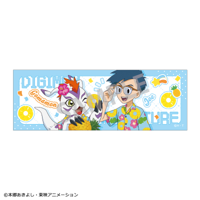 【グッズ-バッチ】デジモンアドベンチャー ロングスクエア缶バッジ 城戸丈&ゴマモン/フルーツパーティー【アニメイト先行販売】