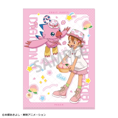 【グッズ-クリアファイル】デジモンアドベンチャー A4シングルクリアファイル 武之内空&ピヨモン 太刀川ミミ&パルモン/ フルーツパーティー【アニメイト先行販売】