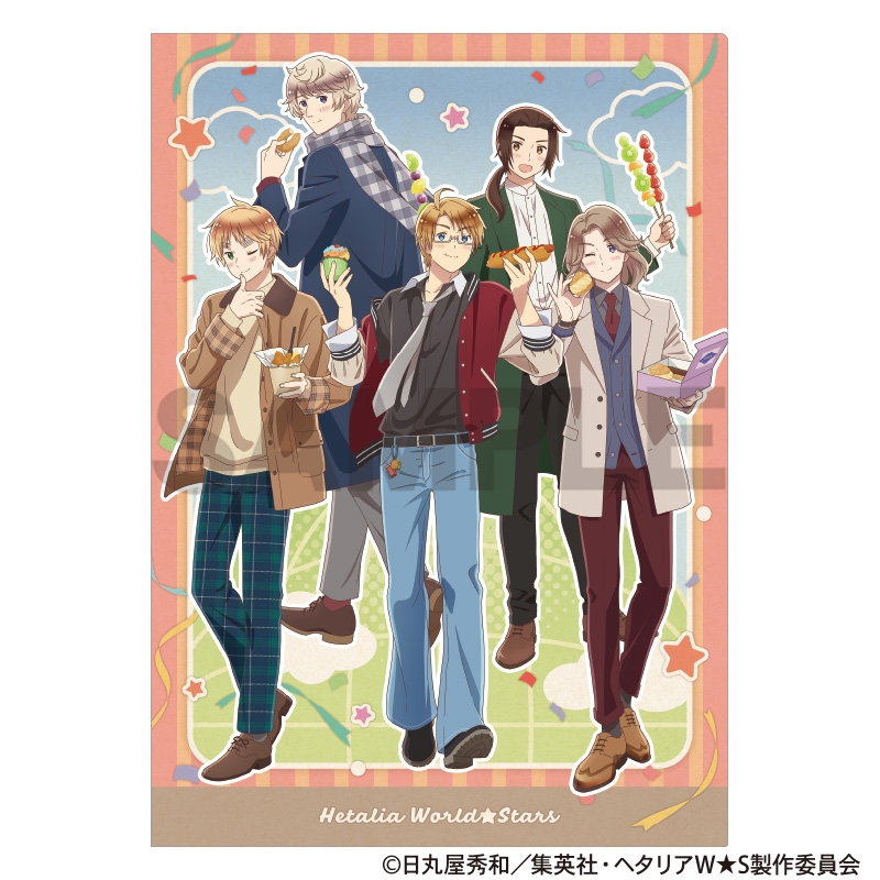 【グッズ-クリアファイル】ヘタリア World★Stars シングルクリアファイル ピンク 食べ歩きグルメ