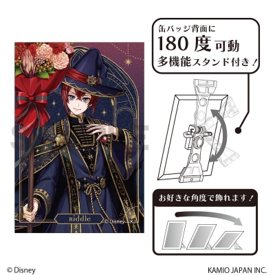 【グッズ-バッチ】『ディズニー ツイステッドワンダーランド』 グリッターアート缶バッジ リドル・ローズハート ブルームバースデー