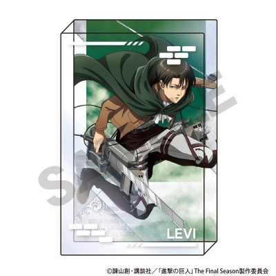 【グッズ-置きもの】進撃の巨人 アクリルブロック リヴァイ アクション