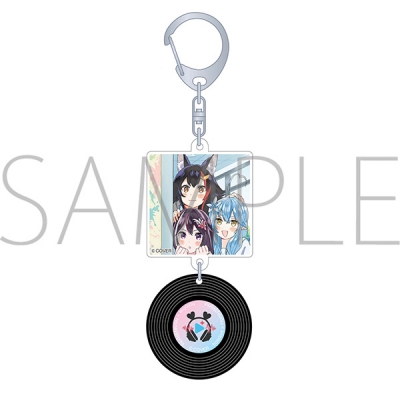 【グッズ-キーホルダー】ホロライブ レコード風キーホルダー/ホロライブ×HoneyWorks センパイ。