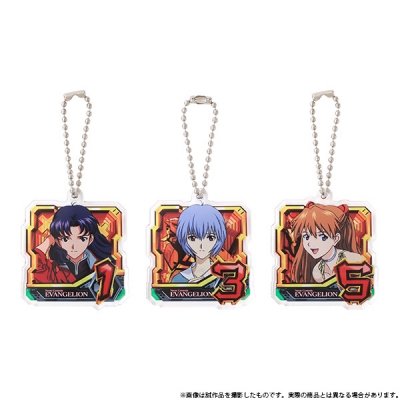 【グッズ-キーホルダー】エヴァンゲリオン アクリルキーホルダー3個セット/B(ミサト・レイ・アスカ)