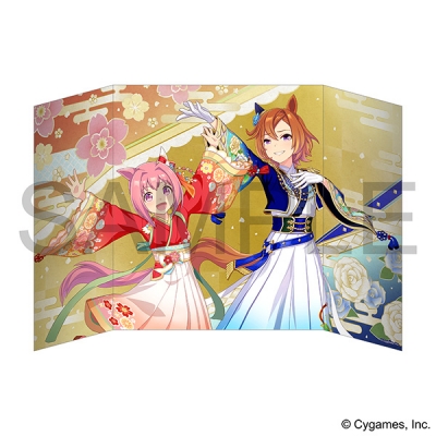【グッズ-スタンドポップ】ウマ娘 プリティーダービー ミニ屏風/ハルウララ×テイエムオペラオー