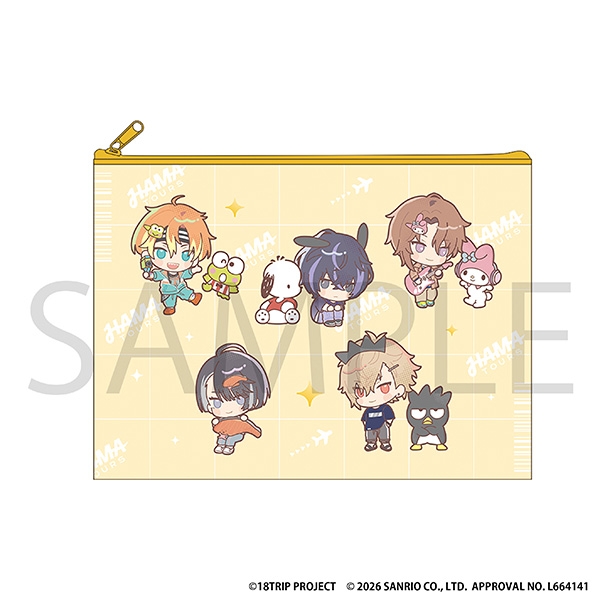 【グッズ-ポーチ】18TRIP フラットポーチ/昼班 サンリオキャラクターズ