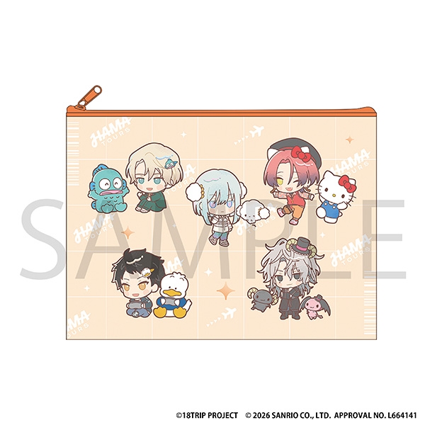 【グッズ-ポーチ】18TRIP フラットポーチ/夕班 サンリオキャラクターズ