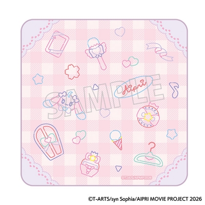 【グッズ-タオル】映画ひみつのアイプリ まんかいバズリウムライブ! ハンドタオル/A