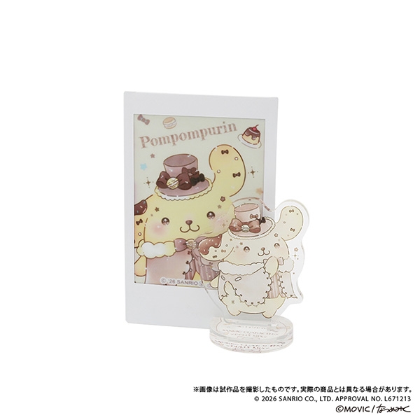 【グッズ-セットもの】サンリオキャラクターズ DOLLY MIXホワイトマカロンプリンスデザイン ちゅあスタ(ミニチュアアクリルスタンド)&カードセット/ポムポムプリン