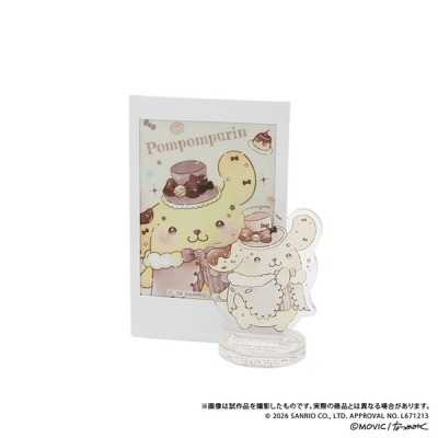 【グッズ-セットもの】サンリオキャラクターズ DOLLY MIXホワイトマカロンプリンスデザイン ちゅあスタ(ミニチュアアクリルスタンド)&カードセット/ポムポムプリン