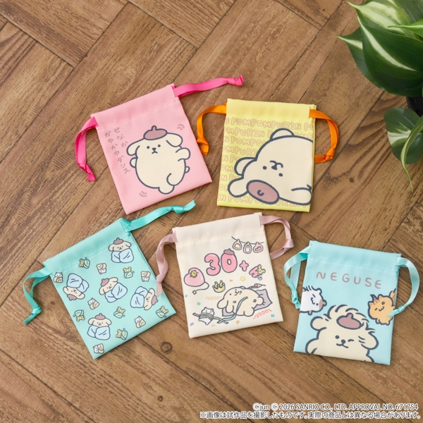 【グッズ-巾着】サンリオキャラクターズ ポムポムプリン ミニ巾着コレクション