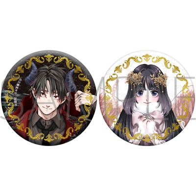 【グッズ-バッチ】薫る花は凛と咲く 箔押し缶バッジセット(悪魔と天使)