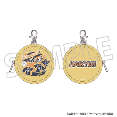 【グッズ-ポーチ】ハイキュー!! 丸型ポーチ/クッキー 烏野高校