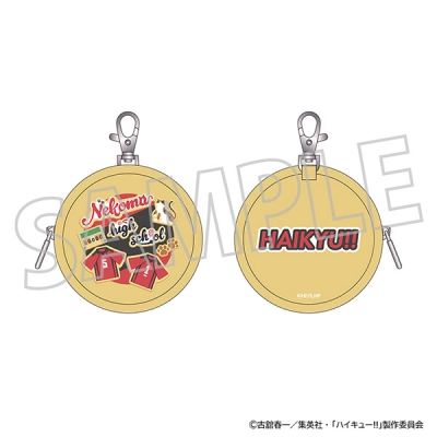 【グッズ-ポーチ】ハイキュー!! 丸型ポーチ/クッキー 音駒高校