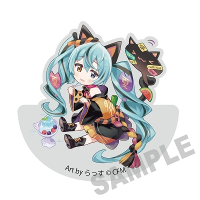 【グッズ-置きもの】「初音ミク×招き猫」 ゆらゆらアクリルブロック 初音ミク黒猫 Art by らっす