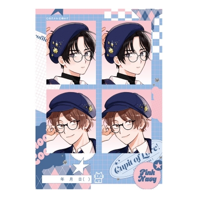 【グッズ-シール】みなと商事コインランドリー プリントフォト風シール PINK/NAVY TRAD. CLUB ver.