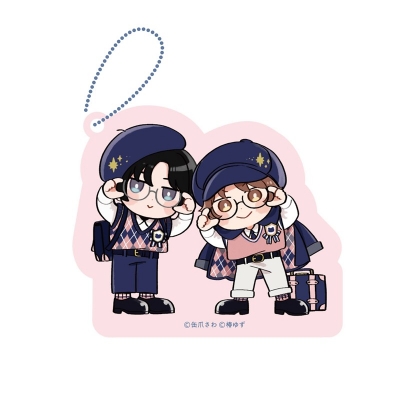 【グッズ-チャーム】みなと商事コインランドリー アクリルブロックチャーム PINK/NAVY TRAD. CLUB ver.