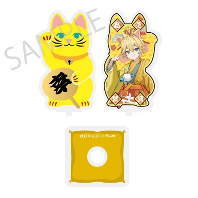 【グッズ-スタンドポップ】「初音ミク×招き猫×真夏の熊谷」 まわるダイカットアクリルスタンド 鏡音レン Art by イコモチ