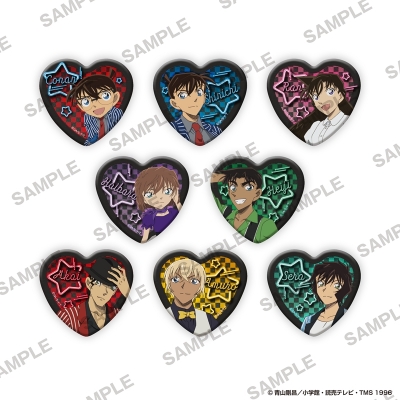【グッズ-バッチ】名探偵コナン ハート型缶バッジ アメリカンオールディーズver.