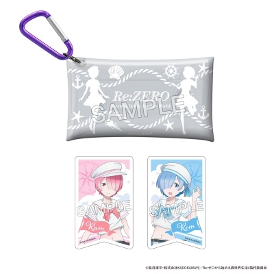 【グッズ-ポーチ】Re:ゼロから始める異世界生活 ステッカー入りマルチケース マリン ver. ラム&レム