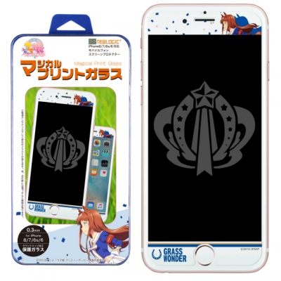 【グッズ-携帯グッズ】マジカルプリントガラス 「ウマ娘 プリティーダービー 」 iPhone用 保護ガラス グラスワンダー