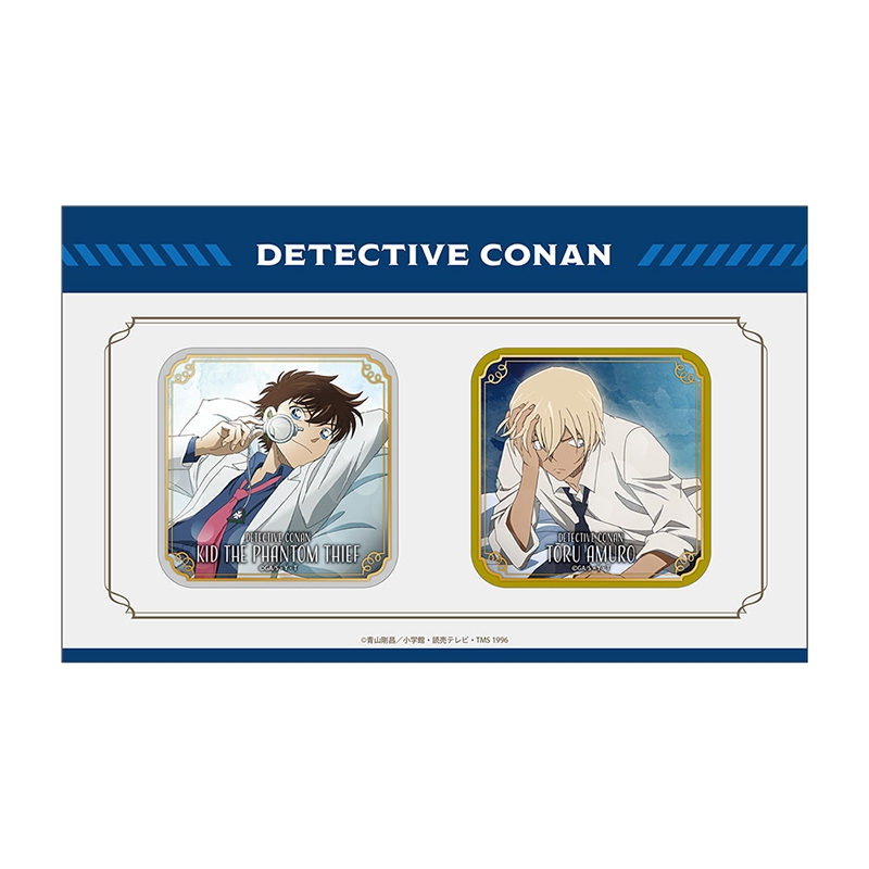 【グッズ-バッチ】名探偵コナン ビジュアルアート缶バッジ 怪盗キッド&安室透