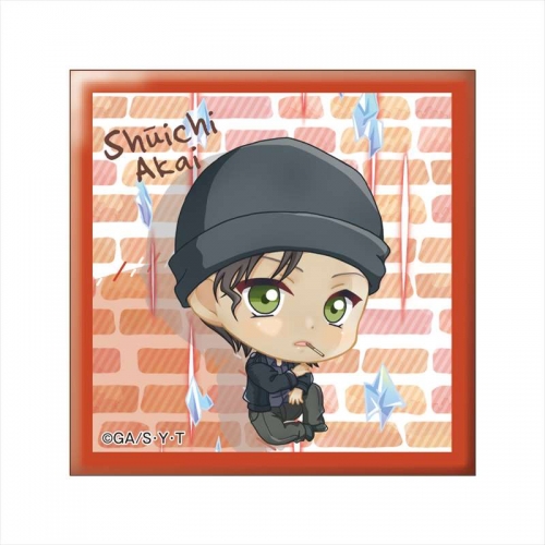 グッズ バッチ 名探偵コナン ぽぷきゃら スクエア缶バッジ 赤井秀一 Sd アニメイト