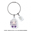 【グッズ-キーホルダー】Re:ゼロから始める異世界生活 すわってマスコット!アクリルワイヤーチェーン エミリアの画像