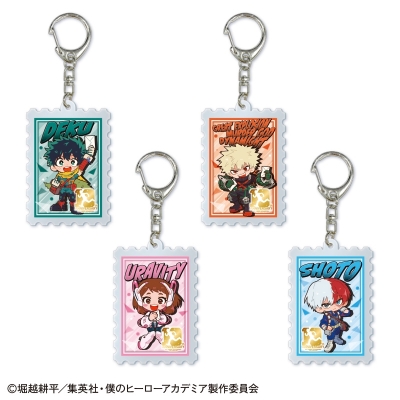 【グッズ-キーホルダー】アニメ『僕のヒーローアカデミア』 10周年記念 切手型アクリルキーホルダー(7種トレーディング)