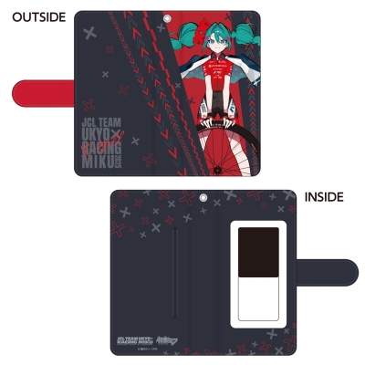 【グッズ-カバーホルダー】レーシングミク 2025 JCL TEAM UKYO 応援Ver.  手帳型スマートフォンケース