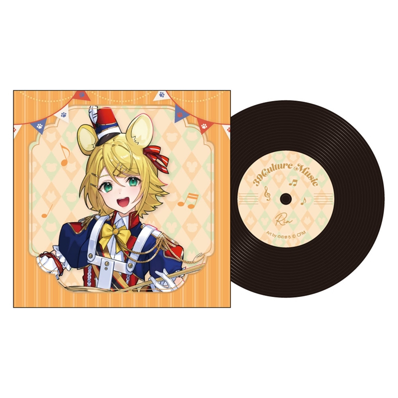 【グッズ-コースター】39Culture 2026 MUSIC レコード風コースター / 鏡音リン